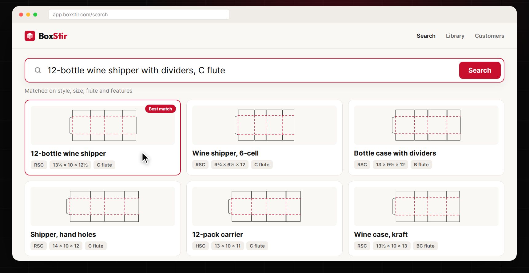 BoxStir: Describe it the way your customer did (sample data)
