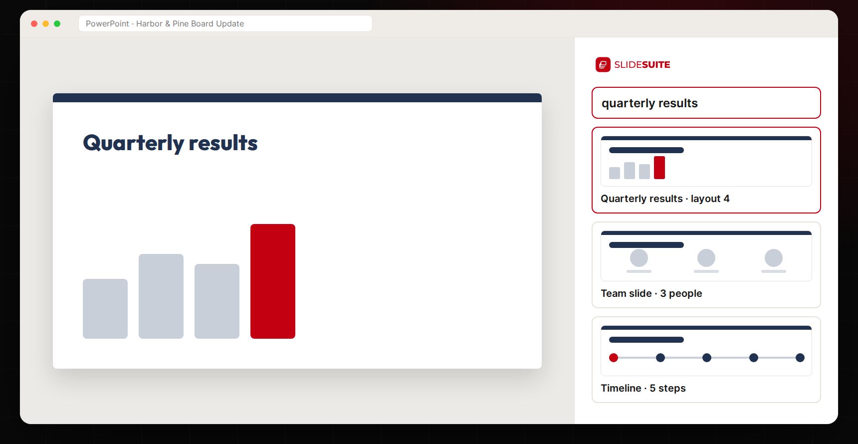 SlideSuite: Search the brand without leaving the deck (sample data)