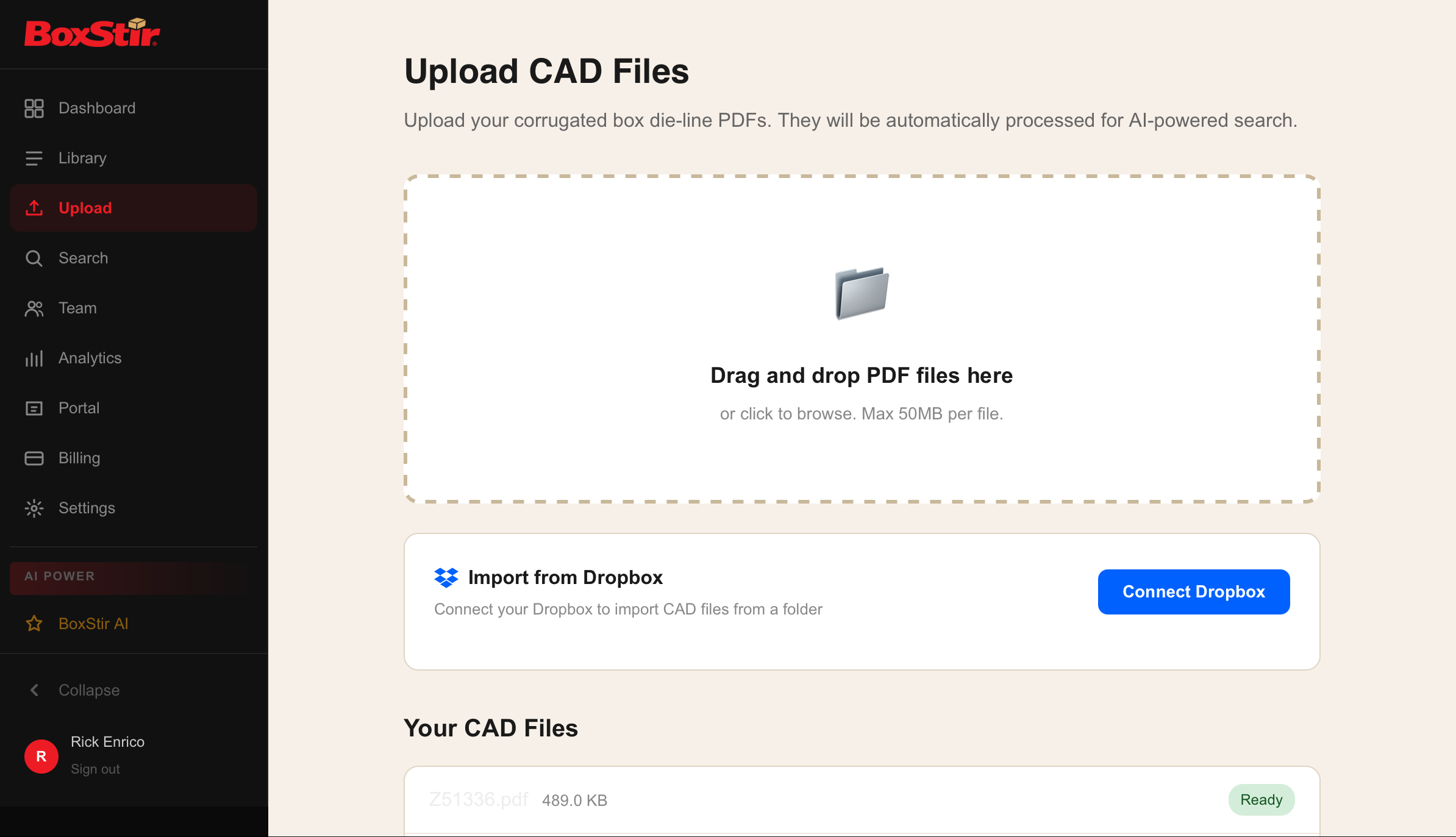 BoxStir Upload - Drag and Drop CAD Files