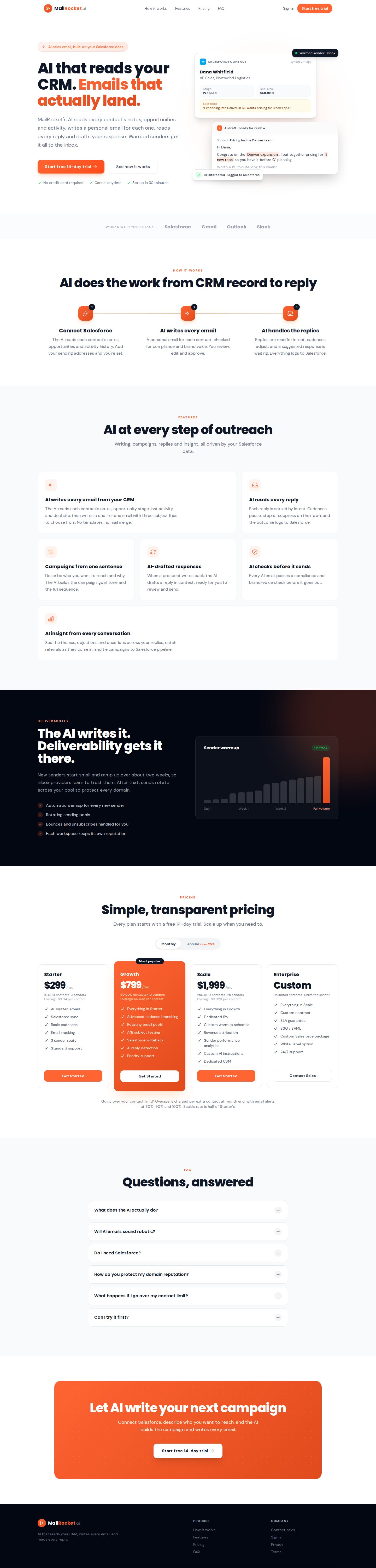 MailRocket.ai home page