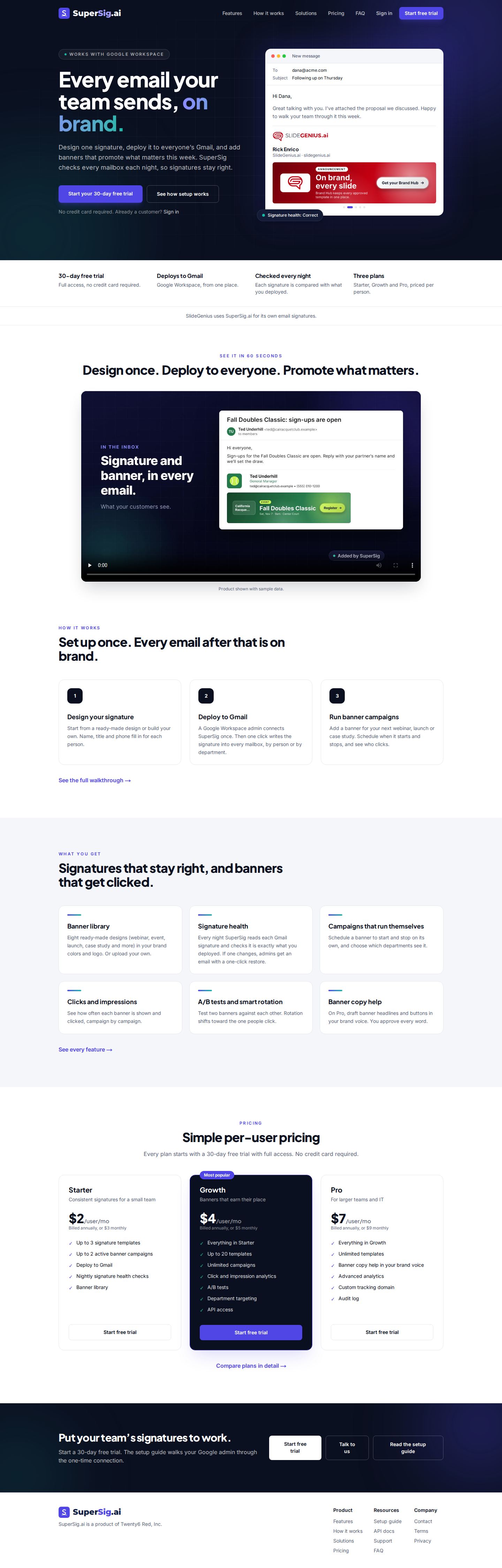 SuperSig.ai home page