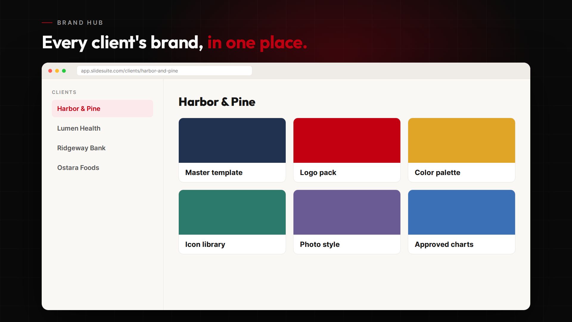 SlideSuite product screen (sample data)